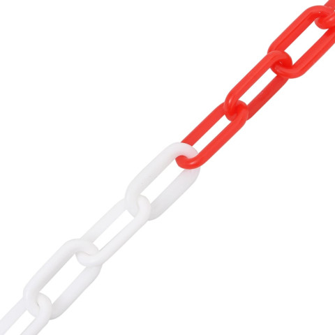 Chaîne d'avertissement rouge et blanc 100 m ø4 mm plastique