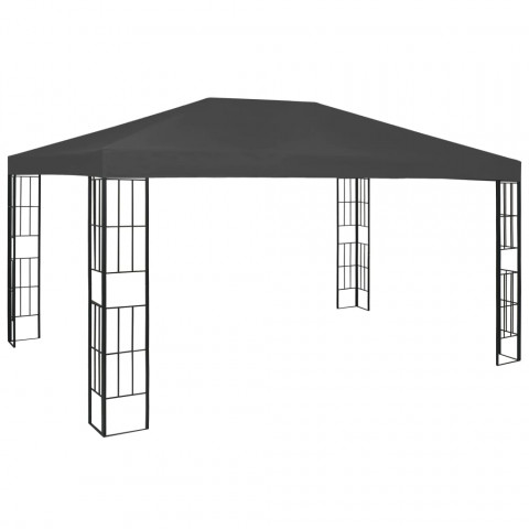  Tonnelle avec guirlande lumineuse à LED 3x4 m Anthracite