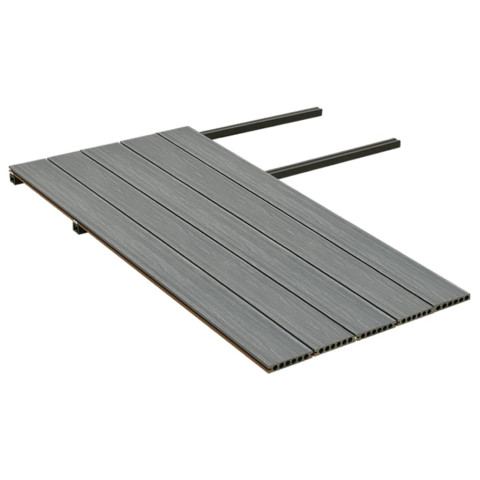 Panneaux de terrasse et accessoires wpc marron/gris 10 m² 2,2 m