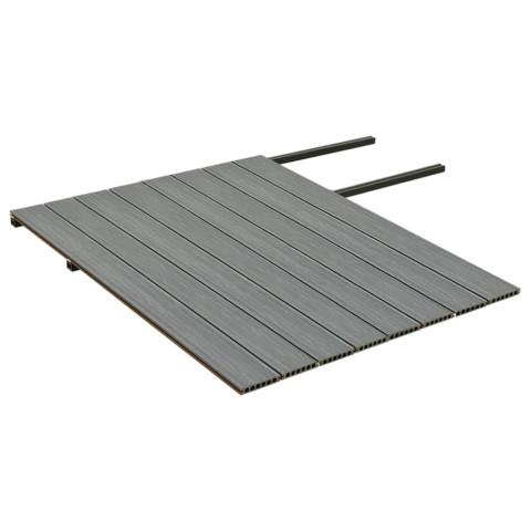 Panneaux de terrasse et accessoires wpc marron/gris 16 m² 2,2 m