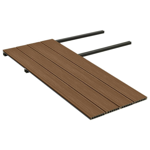 Panneaux de terrasse et accessoires wpc marron/gris 10 m² 4 m