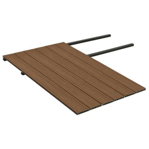 Panneaux de terrasse et accessoires wpc marron/gris 15 m² 4 m