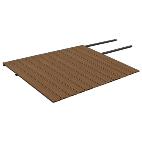 Panneaux de terrasse et accessoires wpc marron/gris 30 m² 4 m