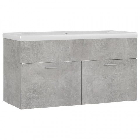 Armoire avec lavabo intégré gris béton aggloméré