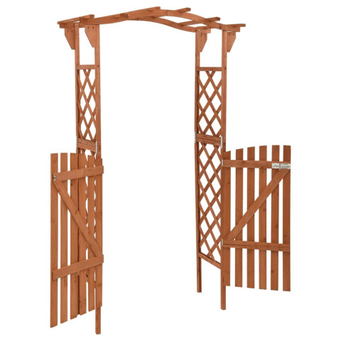 Pergola avec portail 116x40x204 cm bois de sapin massif