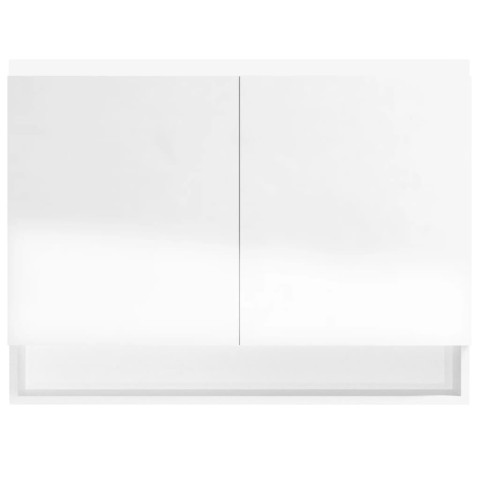 Armoire à miroir de salle de bain 80 x 15 x 60cm mdf blanc brillant helloshop26 02_0006715