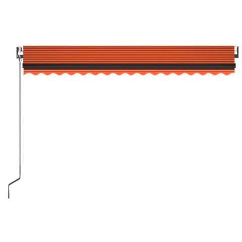 Auvent automatique capteur de vent led 400x350 cm orange marron