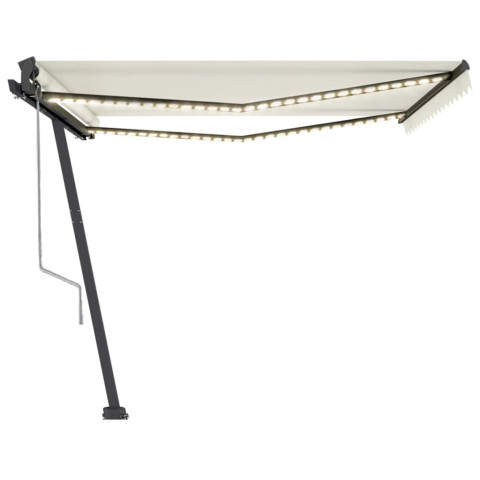 Auvent automatique avec capteur de vent et led 400x350 cm crème