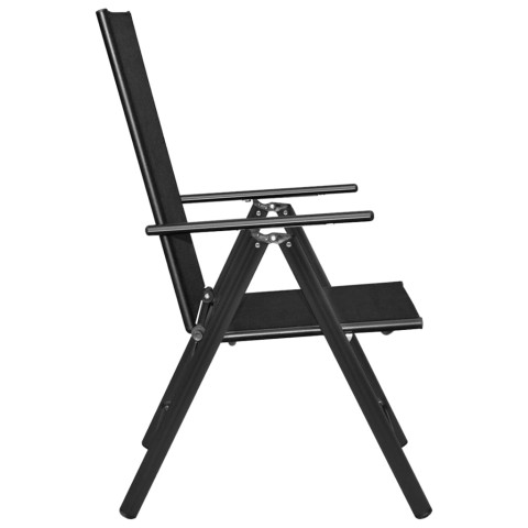 Mobilier de bistro 3 pcs aluminium et textilène noir