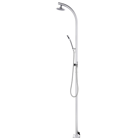 Douche de jardin avec base marron 220 cm aluminium