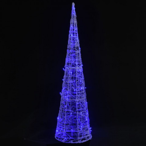  Cône lumineux décoratif pyramide à LED Acrylique Bleu 90 cm