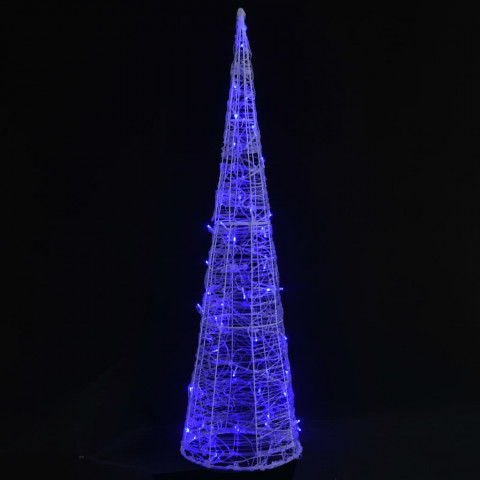  Cône lumineux décoratif pyramide à LED Acrylique Bleu 120 cm