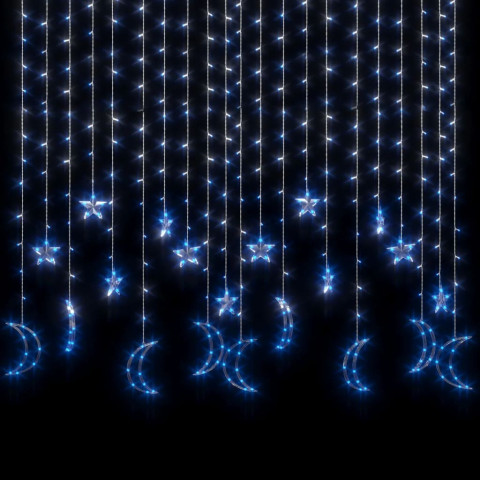 Guirlande lumineuse étoile et lune avec télécommande 345 led – Couleur d'éclairage au choix