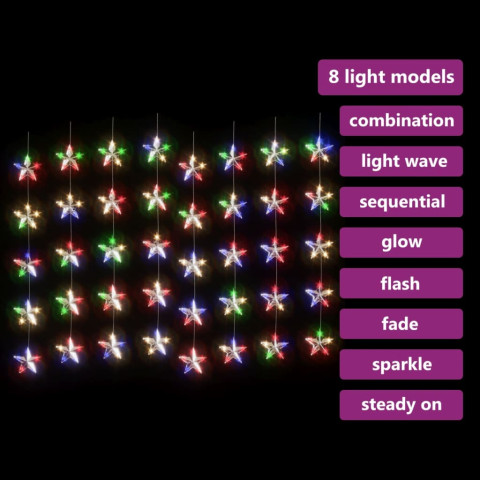  Guirlande lumineuse à étoiles LED 200 LED Coloré 8 fonctions