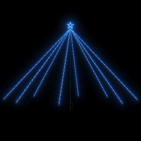 Lumières d'arbre de noël intérieur/extérieur 576 led bleu 3,6 m