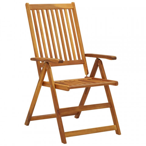 Chaises pliables de jardin 8 pcs bois d'acacia solide