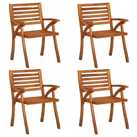 Chaises de jardin avec coussins 4 pcs bois de teck solide - Couleur du coussin au choix
