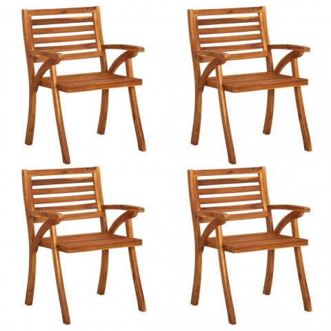 Chaises de jardin avec coussins bois de teck solide - Couleur et nombre de places au choix