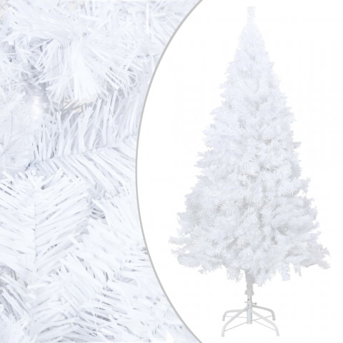  Arbre de Noël artificiel avec LED et boules Blanc 150 cm PVC