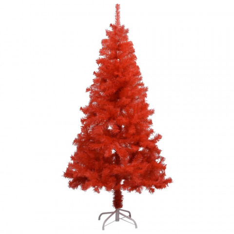  Arbre de Noël artificiel avec LED et boules Rouge 150 cm PVC