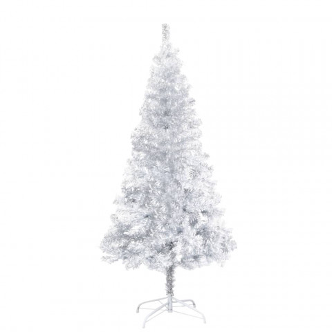  Arbre de Noël artificiel avec LED et boules Argenté 150 cm PET