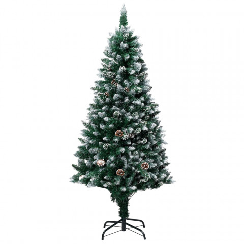  Arbre de Noël artificiel LED et boules et pommes de pin 150 cm