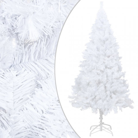  Arbre de Noël artificiel avec LED et boules Blanc 120 cm PVC