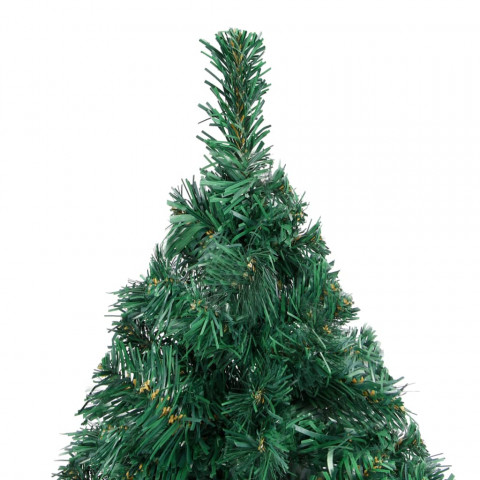  Arbre de Noël artificiel avec LED et boules Vert 180 cm PVC