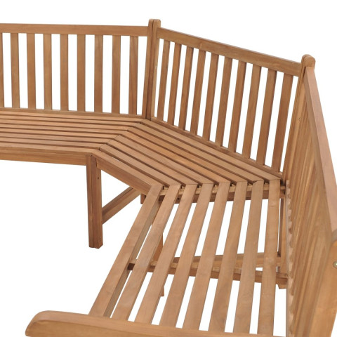 Banc d'angle de jardin 185x185x90 cm bois de teck solide