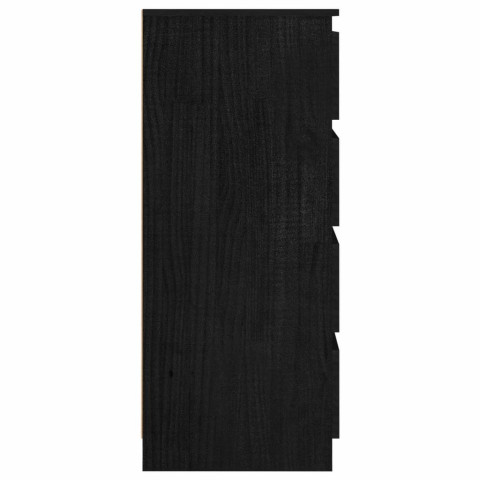 Armoire d'appoint noir 60x36x84 cm bois de pin massif