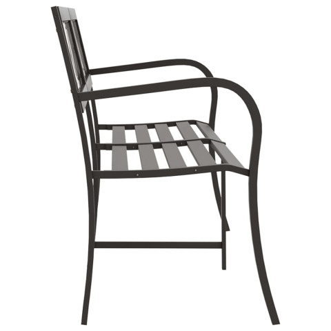 Banc double de jardin 246 cm noir acier