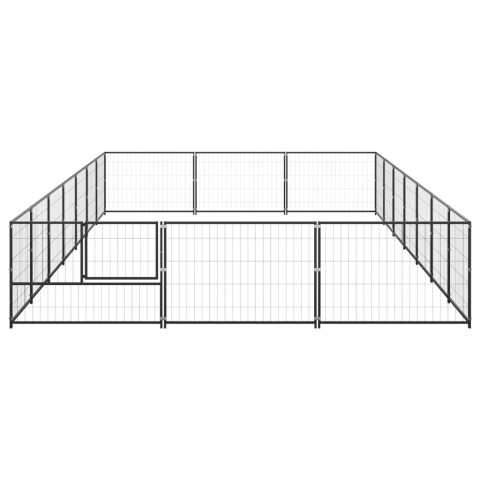 Chenil extérieur cage enclos parc animaux chien noir 21 m² acier  02_0000509
