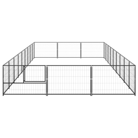 Chenil extérieur cage enclos parc animaux chien noir 27 m² acier  02_0000517