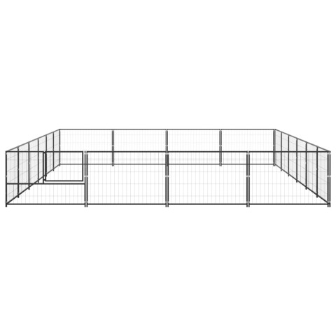 Chenil extérieur cage enclos parc animaux chien noir 24 m² acier  02_0000512