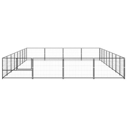 Chenil extérieur cage enclos parc animaux chien noir 32 m² acier  02_0000524