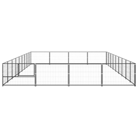 Chenil extérieur cage enclos parc animaux chien noir 36 m² acier  02_0000527