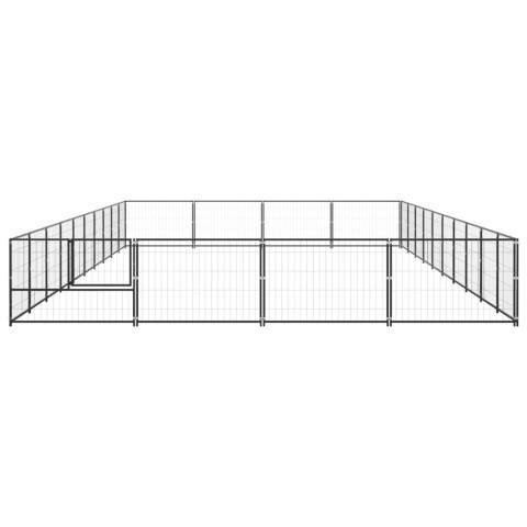 Chenil extérieur cage enclos parc animaux chien noir 40 m² acier  02_0000534