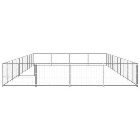 Chenil extérieur cage enclos parc animaux chien argenté 40 m² acier  02_0000279