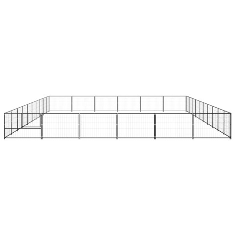 Chenil extérieur cage enclos parc animaux chien noir 60 m² acier  02_0000549