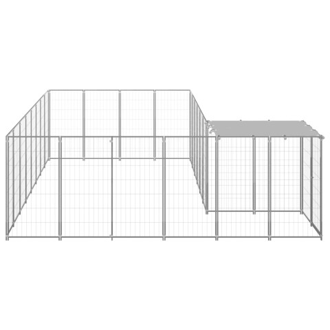 Chenil extérieur cage enclos parc animaux chien argenté 10,89 m² acier  02_0000231
