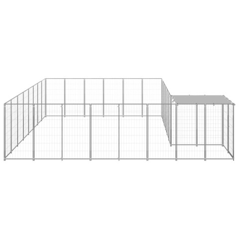 Chenil extérieur cage enclos parc animaux chien argenté 15,73 m² acier  02_0000242