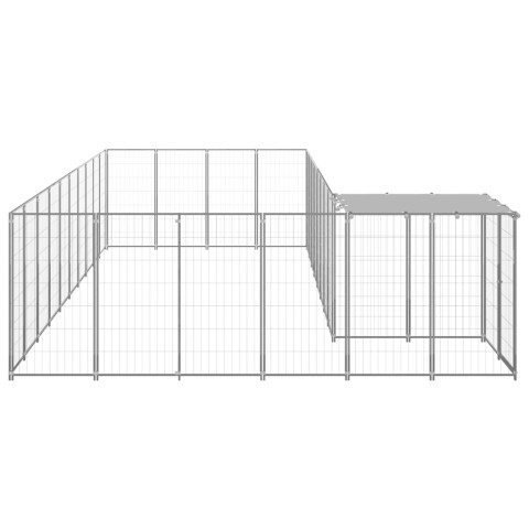 Chenil extérieur cage enclos parc animaux chien argenté 13,31 m² acier  02_0000238