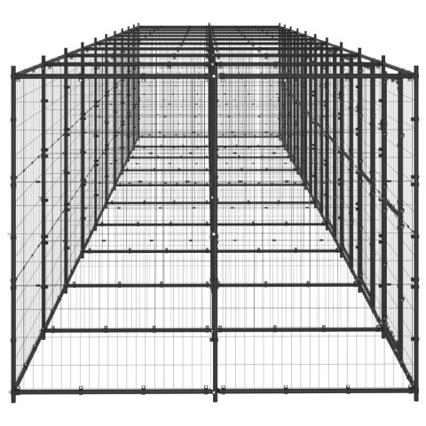 Chenil extérieur cage enclos parc animaux chien d'extérieur pour chiens acier 24,2 m²  02_0000365