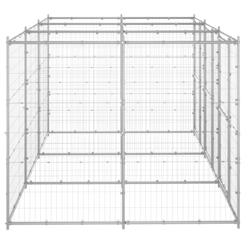 Chenil extérieur cage enclos parc animaux chien extérieur acier galvanisé 7,26 m²  02_0000427