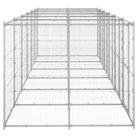 Chenil extérieur cage enclos parc animaux chien extérieur acier galvanisé 14,52 m²  02_0000407