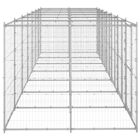 Chenil extérieur cage enclos parc animaux chien extérieur acier galvanisé 16,94 m²  02_0000409