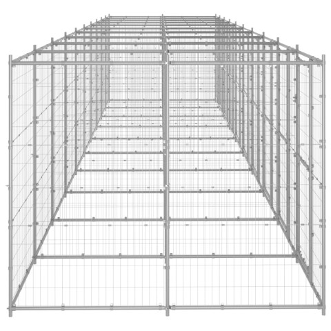 Chenil extérieur cage enclos parc animaux chien extérieur acier galvanisé 24,2 m²  02_0000415