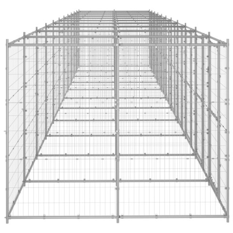 Chenil extérieur cage enclos parc animaux chien extérieur acier galvanisé 26,62 m²  02_0000417