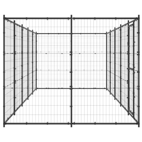 Chenil extérieur cage enclos parc animaux chien extérieur acier 12,1 m²  02_0000379