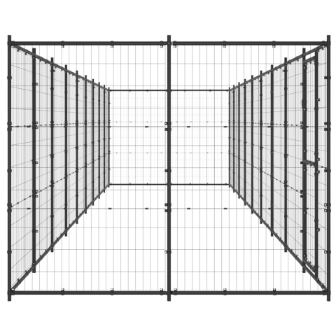Chenil extérieur cage enclos parc animaux chien d'extérieur pour chiens acier 21,78 m²  02_0000363